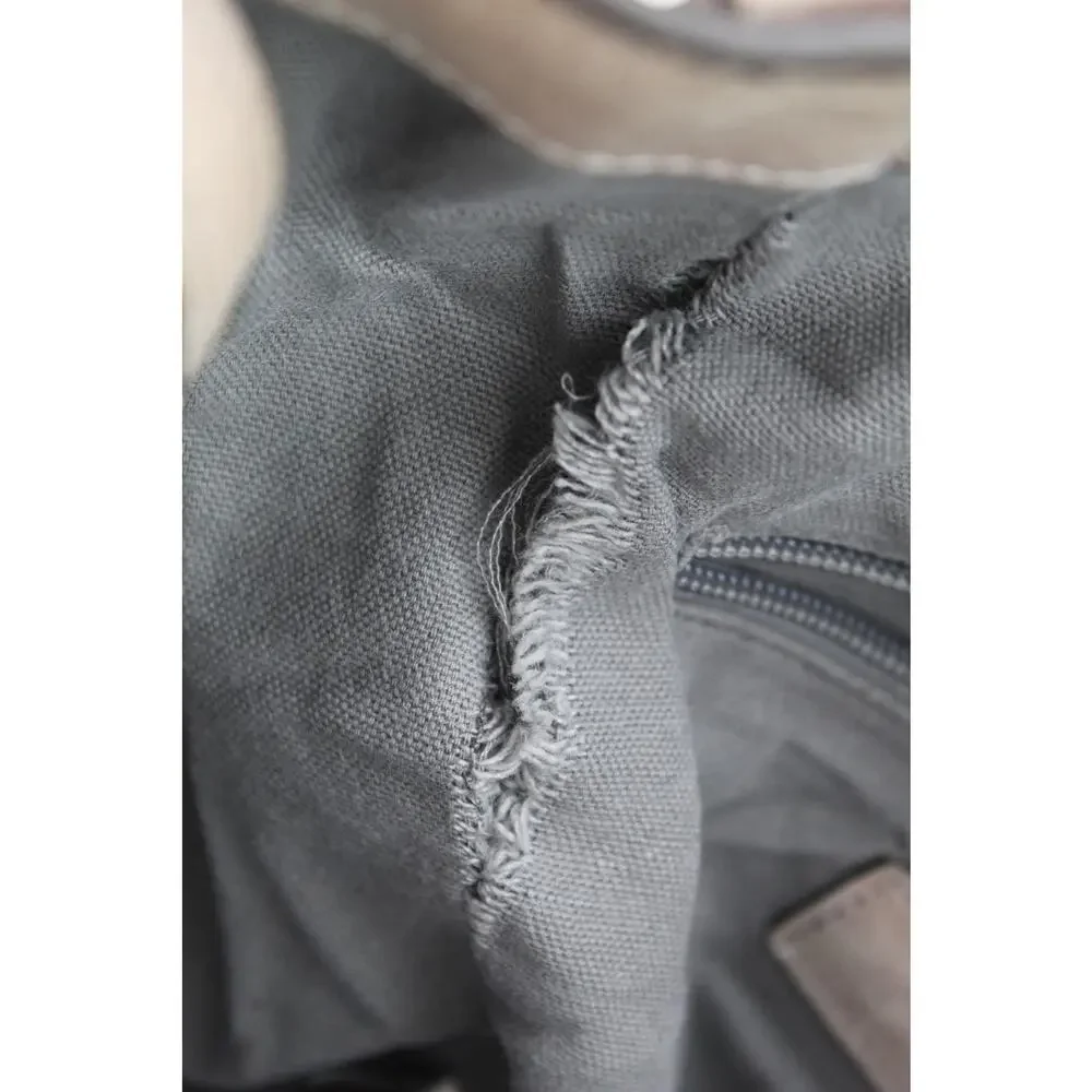 Frye Reed Leather Hobo Shoulder Bag Beige Tan Distressed Boho Western Purse - Picture 13 of 14